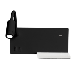 Sieninis šviestuvas SHELF BLACK LED 4W+5W+2W