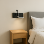 Sieninis šviestuvas SHELF BLACK LED 4W+5W+2W