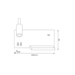 Sieninis šviestuvas SHELF BLACK LED 4W+5W+2W