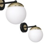 Sieninis šviestuvas SPARTA BLACK / GOLD 1xE14