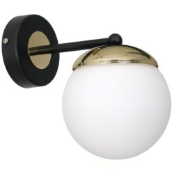 Sieninis šviestuvas SPARTA BLACK / GOLD 1xE14