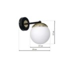 Sieninis šviestuvas SPARTA BLACK / GOLD 1xE14