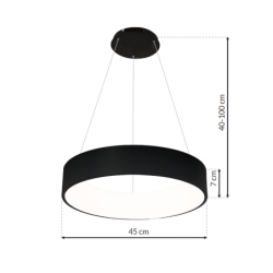 Pakabinamas šviestuvas OHIO BLACK 24W LED