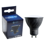 10x Juoda LED lemputė LED 6W GU10. Spalva: Šilta balta
