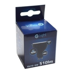 10x Juoda LED lemputė LED 6W GU10. Spalva: Neutrali balta
