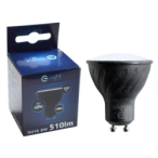10x Juoda LED lemputė LED 6W GU10. Spalva: Neutrali balta
