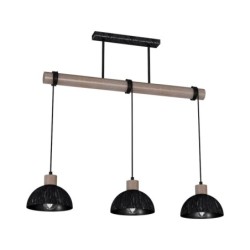 Pakabinamas šviestuvas ERIK Sawn black/Patinated wood 3XE27