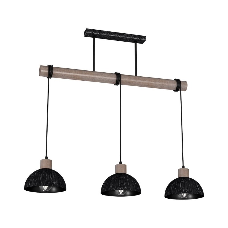 Pakabinamas šviestuvas ERIK Sawn black/Patinated wood 3XE27