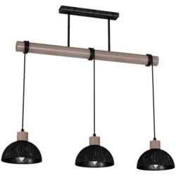 Pakabinamas šviestuvas ERIK Sawn black/Patinated wood 3XE27