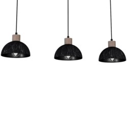 Pakabinamas šviestuvas ERIK Sawn black/Patinated wood 3XE27