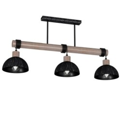 Pakabinamas šviestuvas ERIK Sawn black/Patinated wood 3XE27