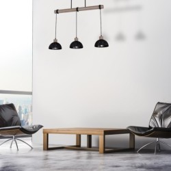 Pakabinamas šviestuvas ERIK Sawn black/Patinated wood 3XE27