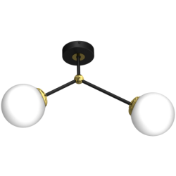 Lubinis šviestuvas JOY BLACK / GOLD 2xE14