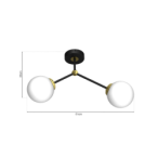 Lubinis šviestuvas JOY BLACK / GOLD 2xE14