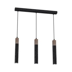Pakabinamas šviestuvas SOLO SAWN BLACK / PATINATED WOOD 3x mini GU10