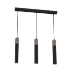 Pakabinamas šviestuvas SOLO SAWN BLACK / PATINATED WOOD 3x mini GU10