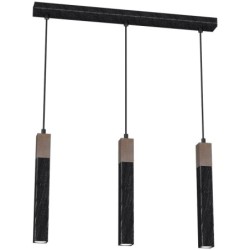 Pakabinamas šviestuvas SOLO SAWN BLACK / PATINATED WOOD 3x mini GU10