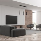 Pakabinamas šviestuvas SOLO SAWN BLACK / PATINATED WOOD 3x mini GU10