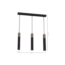 Pakabinamas šviestuvas SOLO SAWN BLACK / PATINATED WOOD 3x mini GU10