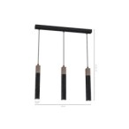 Pakabinamas šviestuvas SOLO SAWN BLACK / PATINATED WOOD 3x mini GU10