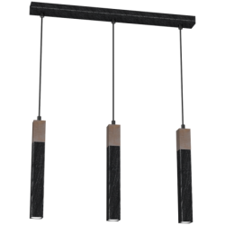 Pakabinamas šviestuvas SOLO SAWN BLACK / PATINATED WOOD 3x mini GU10