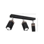 Lubinis šviestuvas SOLO SAWN BLACK / PATINATED WOOD 3x mini GU10