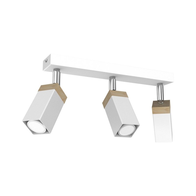 Lubinis šviestuvas SOLO SAWN WHITE / PATINATED WOOD 3x mini GU10