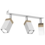 Lubinis šviestuvas SOLO SAWN WHITE / PATINATED WOOD 3x mini GU10