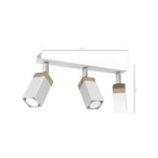 Lubinis šviestuvas SOLO SAWN WHITE / PATINATED WOOD 3x mini GU10