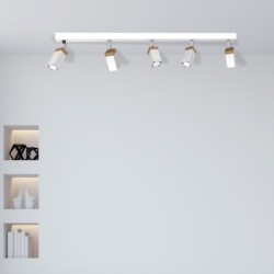 Lubinis šviestuvas SOLO SAWN WHITE / PATINATED WOOD 5x mini GU10