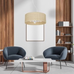Pakabinamas šviestuvas MARSHALL WHITE / RATTAN 3xE27
