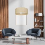 Pakabinamas šviestuvas MARSHALL WHITE / RATTAN 3xE27