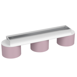 Lubinis šviestuvas DIXIE Pink/White  3xGX53