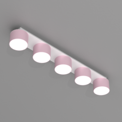 Lubinis šviestuvas DIXIE Pink/White  5xGX53