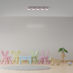 Lubinis šviestuvas DIXIE Pink/White  5xGX53