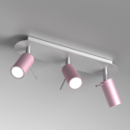 Lubinis šviestuvas PRESTON PINK/WHITE 3x mini GU10