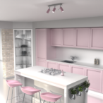 Lubinis šviestuvas PRESTON PINK/WHITE 3x mini GU10
