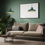 Pakabinamas šviestuvas FELIX GREEN/GOLD 1xE27