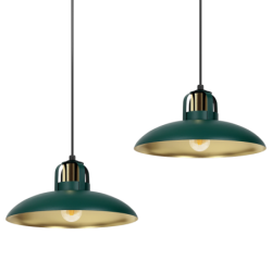Pakabinamas šviestuvas FELIX GREEN/GOLD 2xE27
