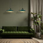Pakabinamas šviestuvas FELIX GREEN/GOLD 2xE27