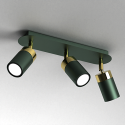 Lubinis šviestuvas JOKER GREEN/GOLD 3xGU10