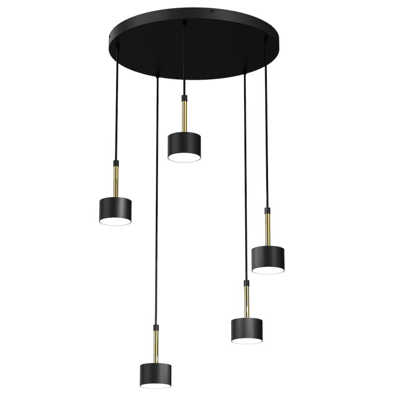 Pakabinamas šviestuvas ARENA BLACK/GOLD 5xGX53