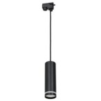 Į bėgelį montuojamas šviestuvas PIPE-RING Pendant Light Black 1xGU10