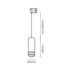 Į bėgelį montuojamas šviestuvas PIPE-RING Pendant Light White 1xGU10 - 3 fazės