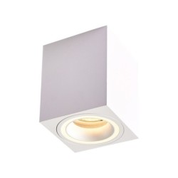 Paviršinio montavimo lubinis šviestuvas BIM Ring Square White 1xGU10