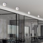 Paviršinio montavimo lubinis šviestuvas BIM Ring Square White 1xGU10