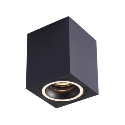 Paviršinio montavimo lubinis šviestuvas BIM Ring Square Black 1xGU10