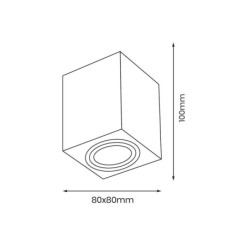 Paviršinio montavimo lubinis šviestuvas BIM Ring Square Black 1xGU10