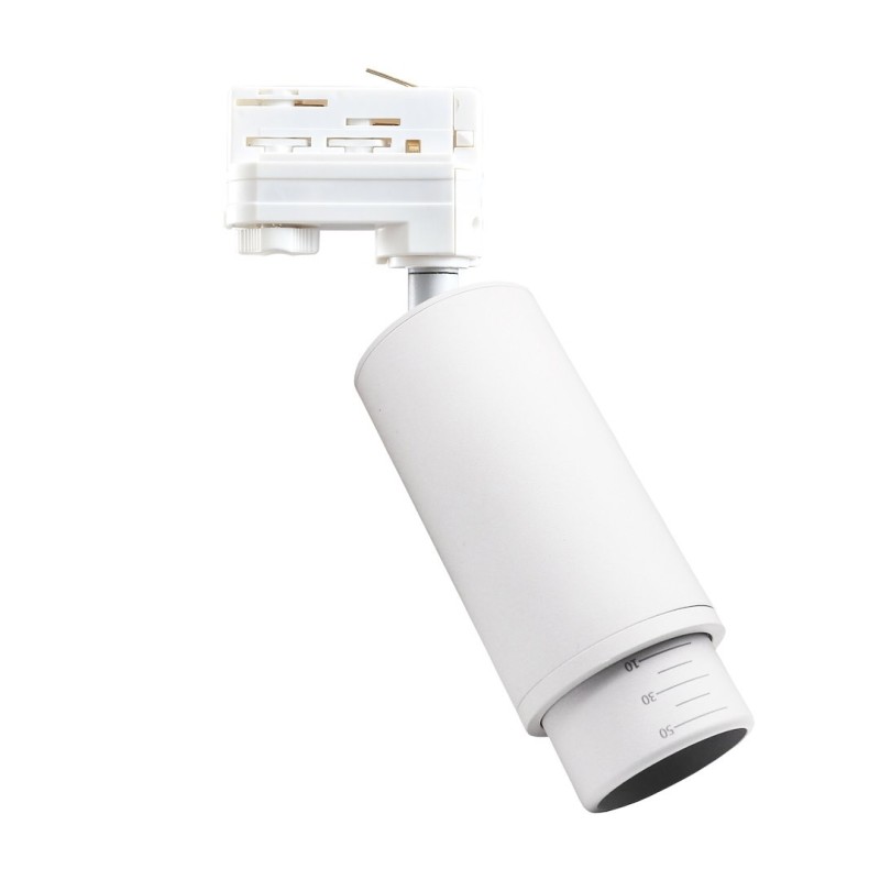 MICA WHITE ZOOM į bėgelį montuojamas šviestuvas 1xGU10 - 3 fazės