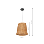 Pakabinamas šviestuvas VIMINI NATURAL WOOD 1xE27